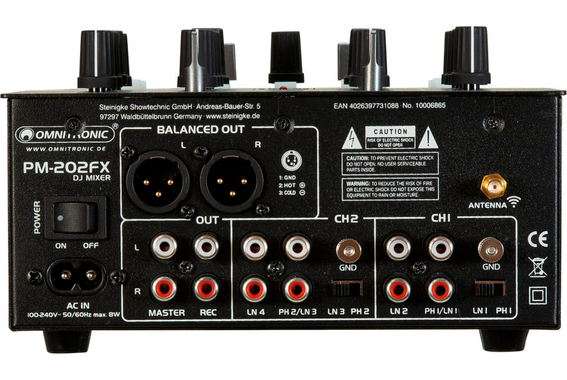 Omnitronic PM-202FX Set d’Effets pour Mixeur DJ 2 Canaux image 6