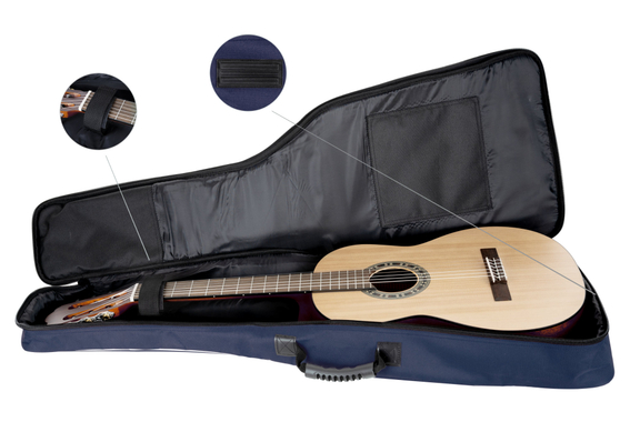 Rocktile Custodia Classica Per Chitarra 3/4 & 7/8 - Imbottita Con Imbracatura Zaino Blu image 6