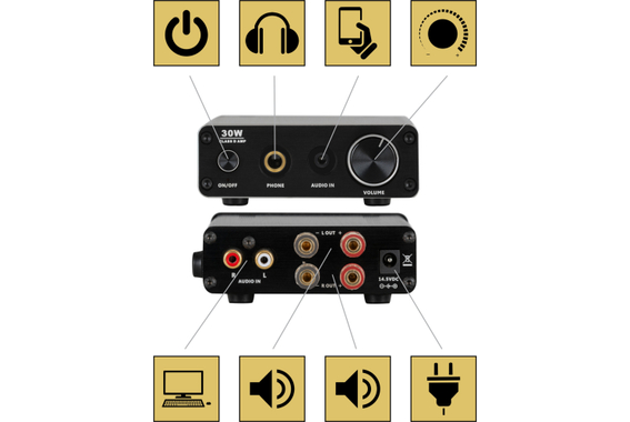 Pronomic MAMP-215 Mini-Hifi-Verstärker 30 Watt  - Retoure (Zustand: sehr gut) image 6
