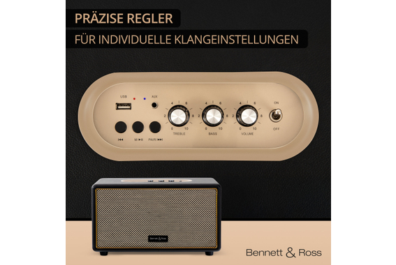 Bennett & Ross BB-860BK Blackmore Bluetooth Lautsprecher Schwarz  - Retoure (Verpackungsschaden) image 6