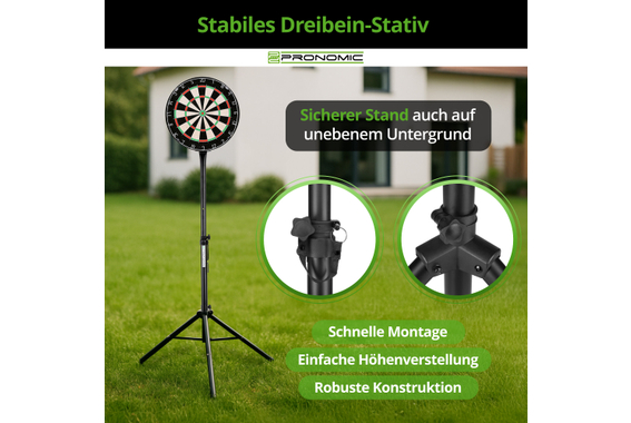 Pronomic DA-45S BK Dartboard Ständer Schwarz Set inkl. Transporttasche  - Retoure (Zustand: sehr gut) image 6