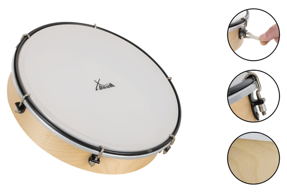 XDrum HTM-12K 12" Handtrommel met kunststofvel image 6