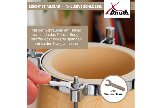 XDrum Bongos Pro Natur  - Retoure (Zustand: sehr gut) image 6