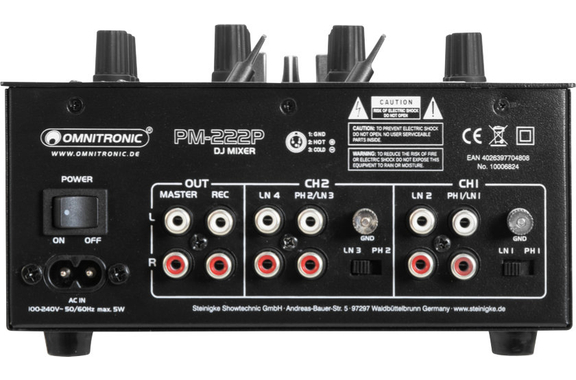 Omnitronic PM-222P 2-Kanaals DJ-Mixer met Player Set image 6