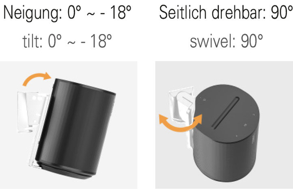 my wall HS 40 2 Wall Mounts for SONOS Era 100 Speakers White image 6
