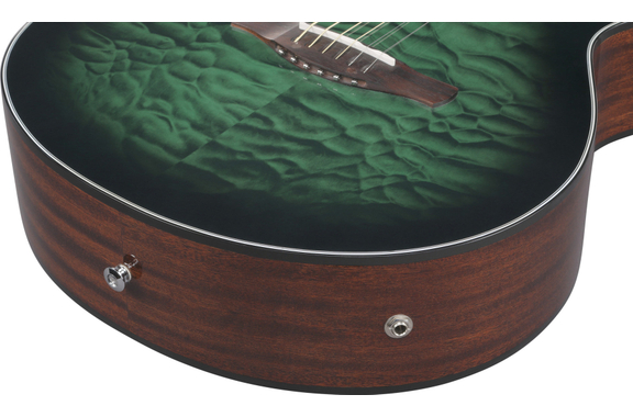 Ibanez AEWC16QA-TEH Westerngitaar Transparant Emerlad Burst Top Nat High Gloss image 6