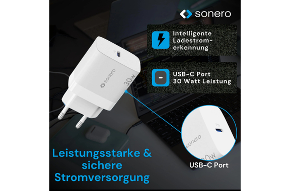 Sonero 30W USB-C GaN PD Power Adapter White image 6