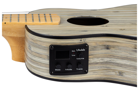 Cascha 2315E Bamboo Sopran Ukulele Graphit Set image 6