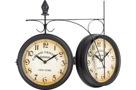 Stagecaptain BHU-3334 BK Orologio da stazione piccolo con supporto da parete nero image 6