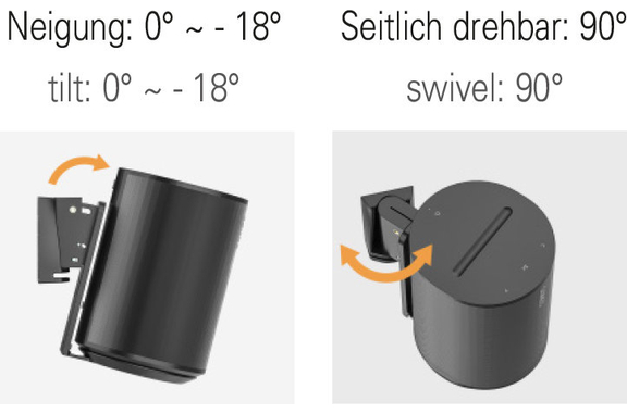 My Wall HS 40 2 Wall Mounts for SONOS Era 100 Speakers Black image 6