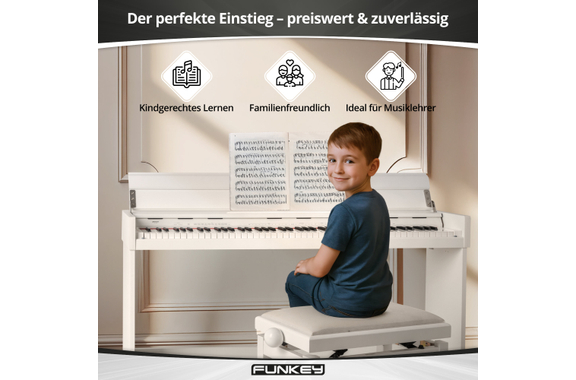 FunKey DP-1088 WM Digitalpiano Wit mat image 6