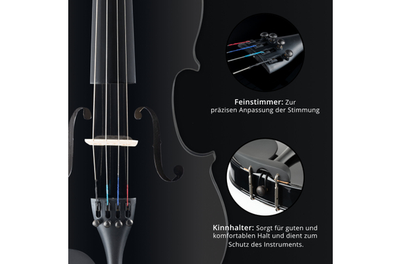 Classic Cantabile VP-100BK 4/4 Violinenset Schwarz image 6