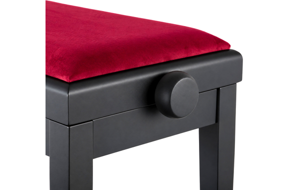 Classic Cantabile Banc De Piano Modèle A Noir Mat Velours Rouge image 6
