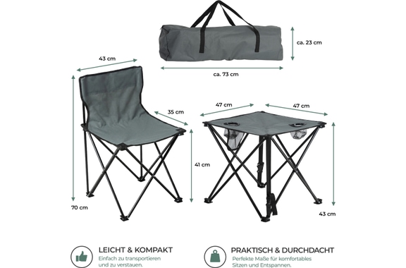 Stagecaptain CS-4547 GY Ensemble Table De Camping Gris image 6