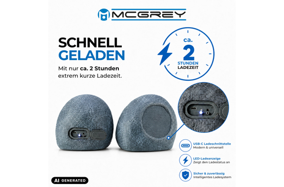 McGrey SSB-420 GY/RD BT Enceintes Aspect Pierre (Paire) image 6