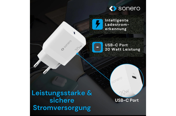 Sonero 20W USB-C PD Charger White image 6