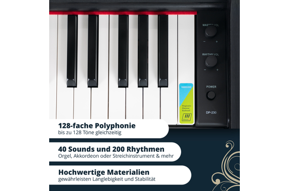 Classic Cantabile DP-230 SM E-Piano schwarz matt  - Retoure (Zustand: sehr gut) image 6