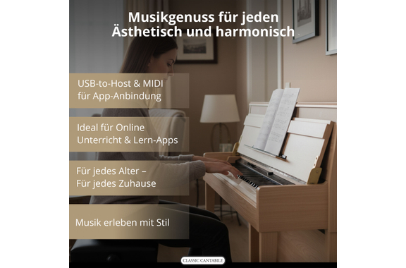 Classic Cantabile UP-1 LA Upright E-Piano Eiche hell image 6