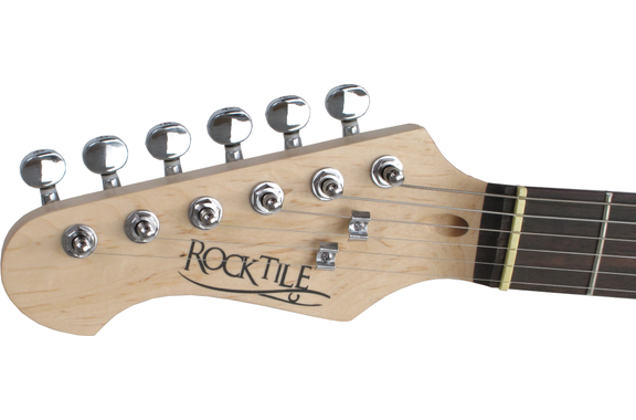 Rocktile Pro ST3-BK/RW-L Linkshänder (Lefty) E-Guitarra Black Gigbag Set image 6