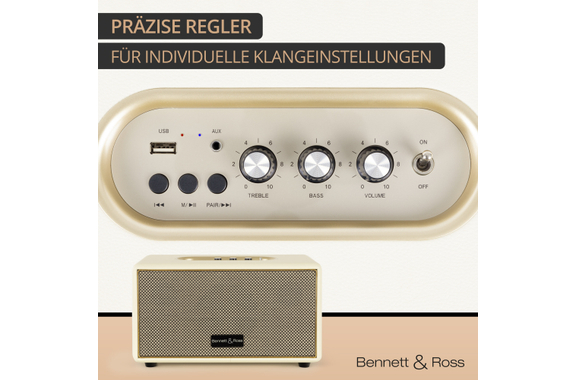 Bennett & Ross BB-860CW Blackmore Bluetooth Lautsprecher Creme-Weiß image 6