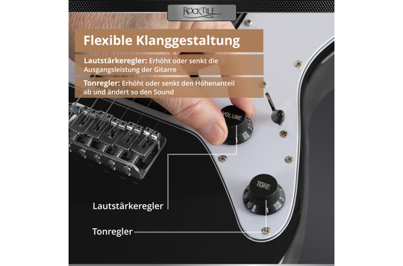 Rocktile Youngster YS-1BK 3/4 Chitarra Elettrica Nera image 6