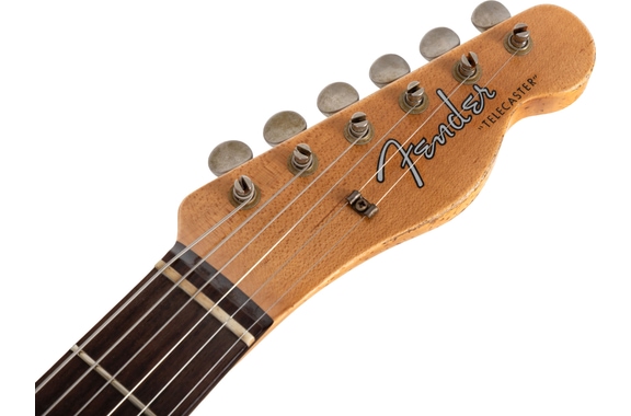 Fender Custom Shop 1960 Telecaster Custom Heavy Relic Aged Olympic White Over Chocolate 3-Tone Sunburst image 6