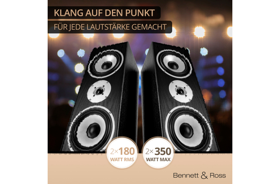 Bennett & Ross BR RT-180B Radiant HiFi Ensemble Stéréo Avec Bluetooth image 6