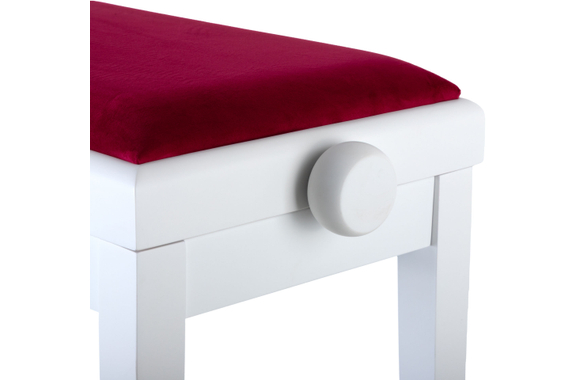 Classic Cantabile Banc De Piano Modèle A Blanc Mat Velours Rouge image 6