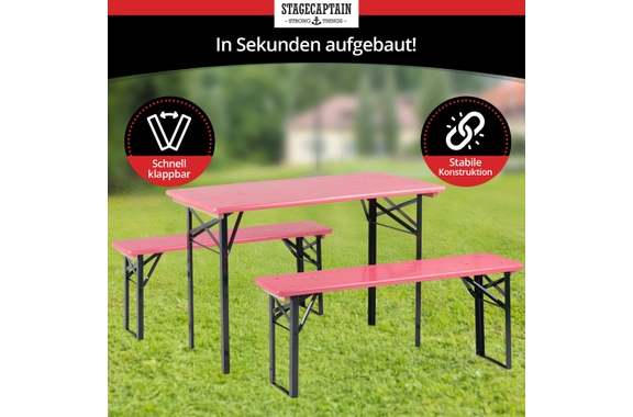 Stagecaptain Hirschgarten Conjunto De Muebles Para Biergarten Para Balcón 117 cm Rosa image 6