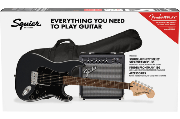 Squier Affinity Stratocaster HSS Charcoal Frost Metallic Pack image 6