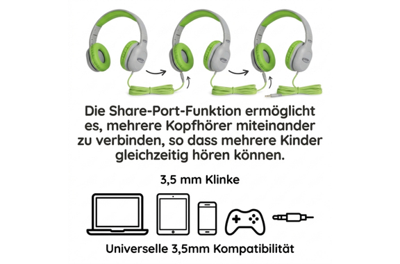 Classic Cantabile KKH-10 GY Kinderkoptelefoon met kabel en volumebegrenzer image 6