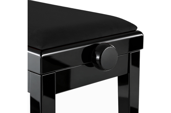 Classic Cantabile Banquette De Piano Modèle A Noir Brillant Velours Noir image 6