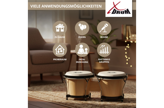 Set XDrum Bongos Club Natur incl. Bolsa para Bongos image 6