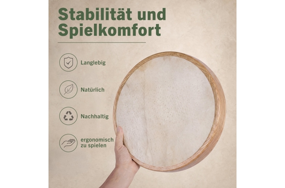 Classic Cantabile ND-12 All Natural Frame Drum 12" image 6