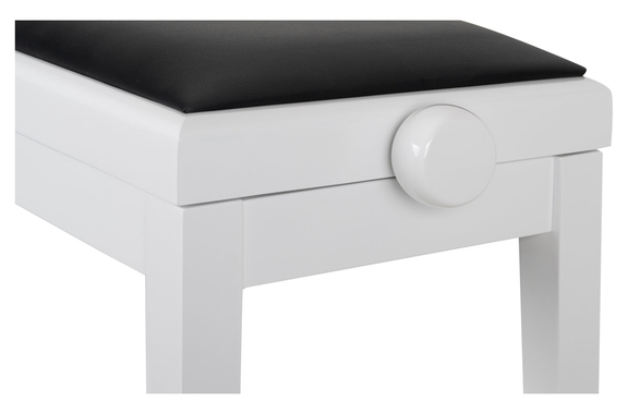 Classic Cantabile Banc De Piano Modèle A Blanc Laqué Avec Coussin Noir image 6
