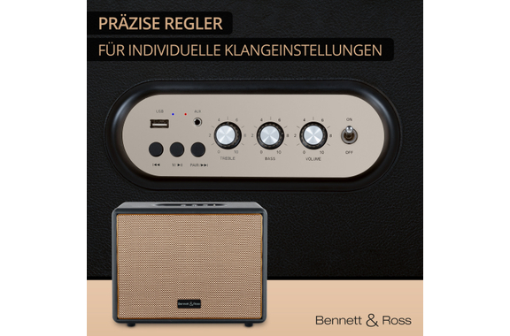 Bennett & Ross BB-880BK Blackmore Giant Bluetooth Lautsprecher Schwarz image 6
