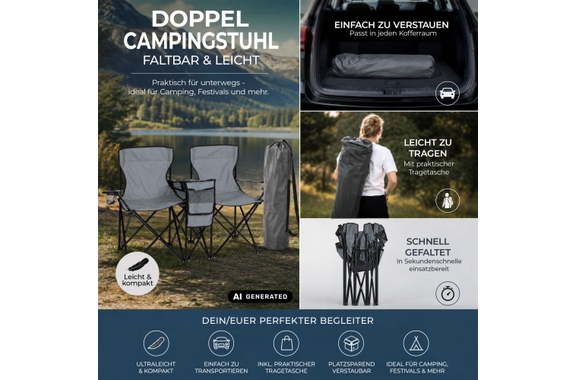 Stagecaptain CS-1485 Double Camping Chair image 6