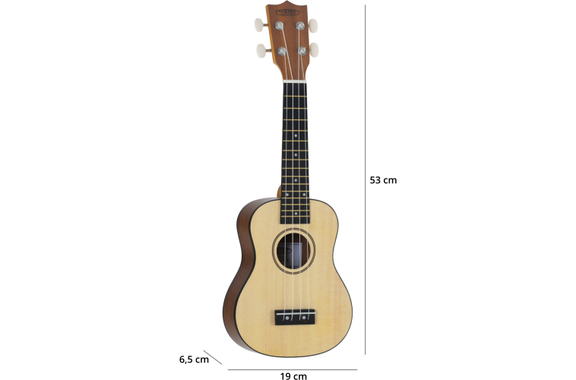 Classic Cantabile Sopran Ukulele Natural Set inkl. Lernheft image 6