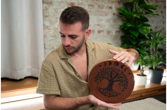Meinl RDS10MTOL Sonic Energy 10" Rain Disk Bachklang mit Mondphasen und Lebensbaum Gravur image 6