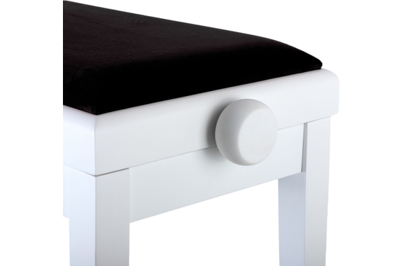 Classic Cantabile Banquette De Piano Modèle A Blanc Mat Velours Noir image 6