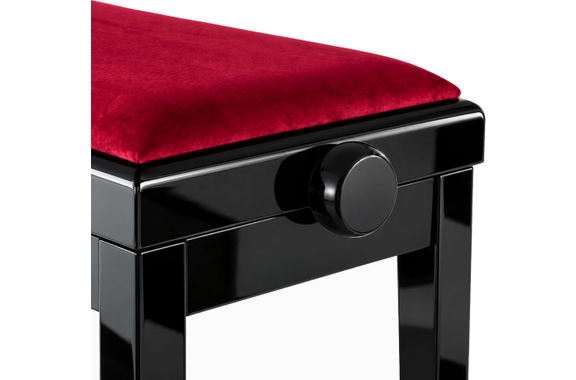 Classic Cantabile Banc De Piano Modèle A Noir Brillant Velours Rouge image 6