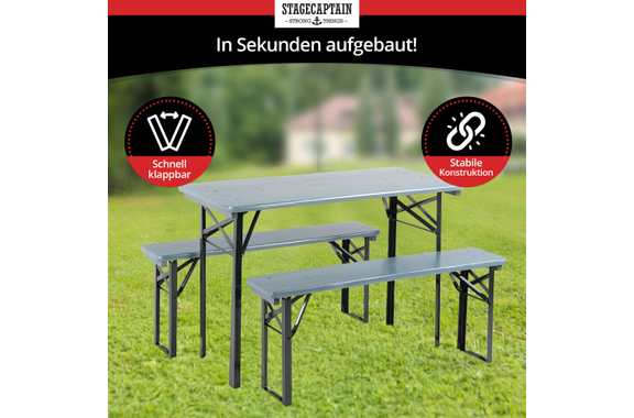 Stagecaptain Hirschgarten Garniture de Bière Pour Balcon 117 cm Gris 2x Set image 6
