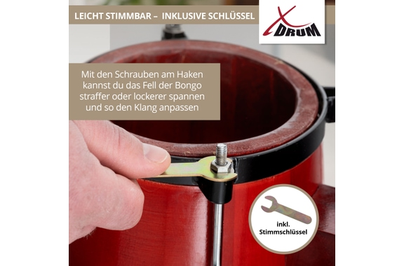 XDrum Bongos Pro Rojo Vino image 6