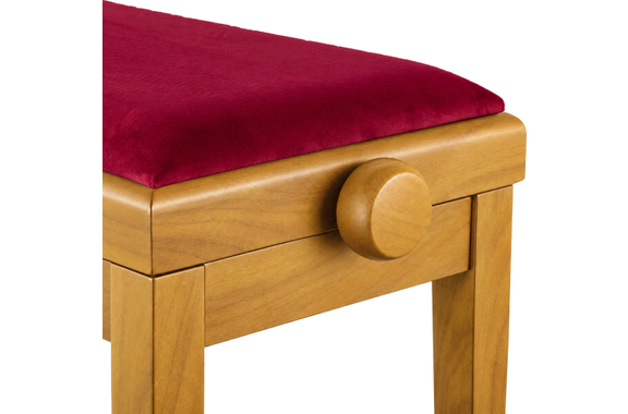 Classic Cantabile Banc De Piano Modèle A Chêne Mat Velours Rouge image 6