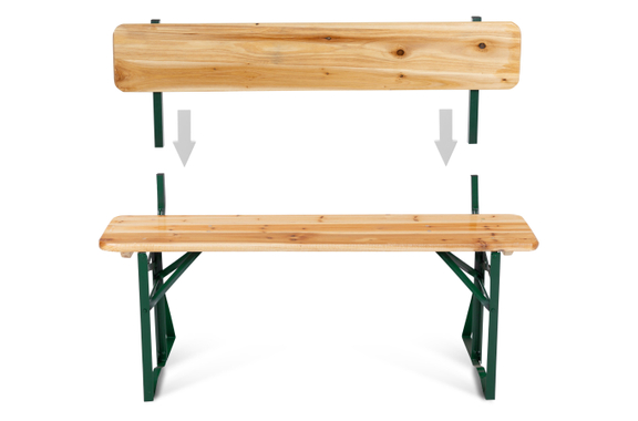 Stagecaptain BBB-119 Hirschgarten Beer Tent Bench with Backrest 119 cm Natural 4x Set image 6