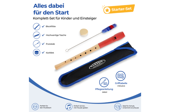 Classic Cantabile Pivella Blockflöte Rot, deutsche Griffweise image 6