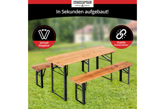 Stagecaptain BBK-110 Hirschgarten Garnitura Infantil Para Carpa Festiva 110 cm Natural 2x Set image 6