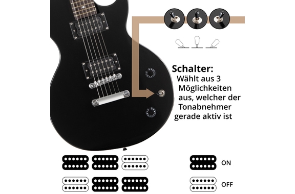 Rocktile L-100 BL E-Gitarre Black image 6