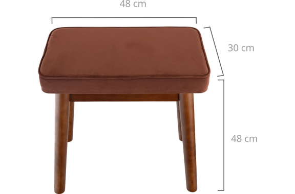 Classic Cantabile Banquette De Piano Design Velours Noyer image 6