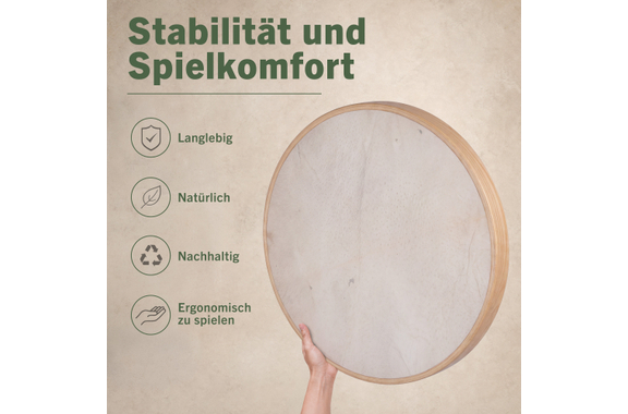 Classic Cantabile FD-30 Ethnic Frame Drum Stimmbar 30" image 6
